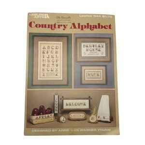 Vintage Cross Stitch Patterns, Country Alphabet by Anne Van Wagner Young, 1985